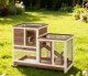 Wooden Rabbit Hutch Elevated Bunny Cage