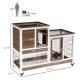 Wooden Rabbit Hutch Elevated Bunny Cage