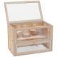 2-Level Hamster Cage Mice And Rat House,  With Openable Top, Front Door, Shelf And Ladder  For Hamsters, Mice And Other Small Rodents Ramps