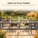 PawHut Wooden Cat Run With Weather Protection, Connecting Inside And Outside, Dark Gray