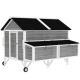 Wooden Chicken Coop W Wheels, Handles, 2 Nesting Boxes, 2 Trays, 4 Perches, Chicken Tractor For 4-6 Chickens, GrayFor Multiple Packages Being Shipped, Please Pay Attention To The Dimensions And Weigh