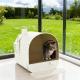 White Cat Litter Box With Lid With Scoop And Filter