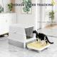 Cat Stainless Steel Cat Litter Box For Big Cats With Flip Cover