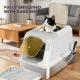 Cat Litter Box, Enclosed Cat Litter Box With Scoop, Deodorizer Bag