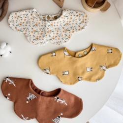 Super Soft Combed Cotton Baby Milk Spilt Prevent Petals Bib