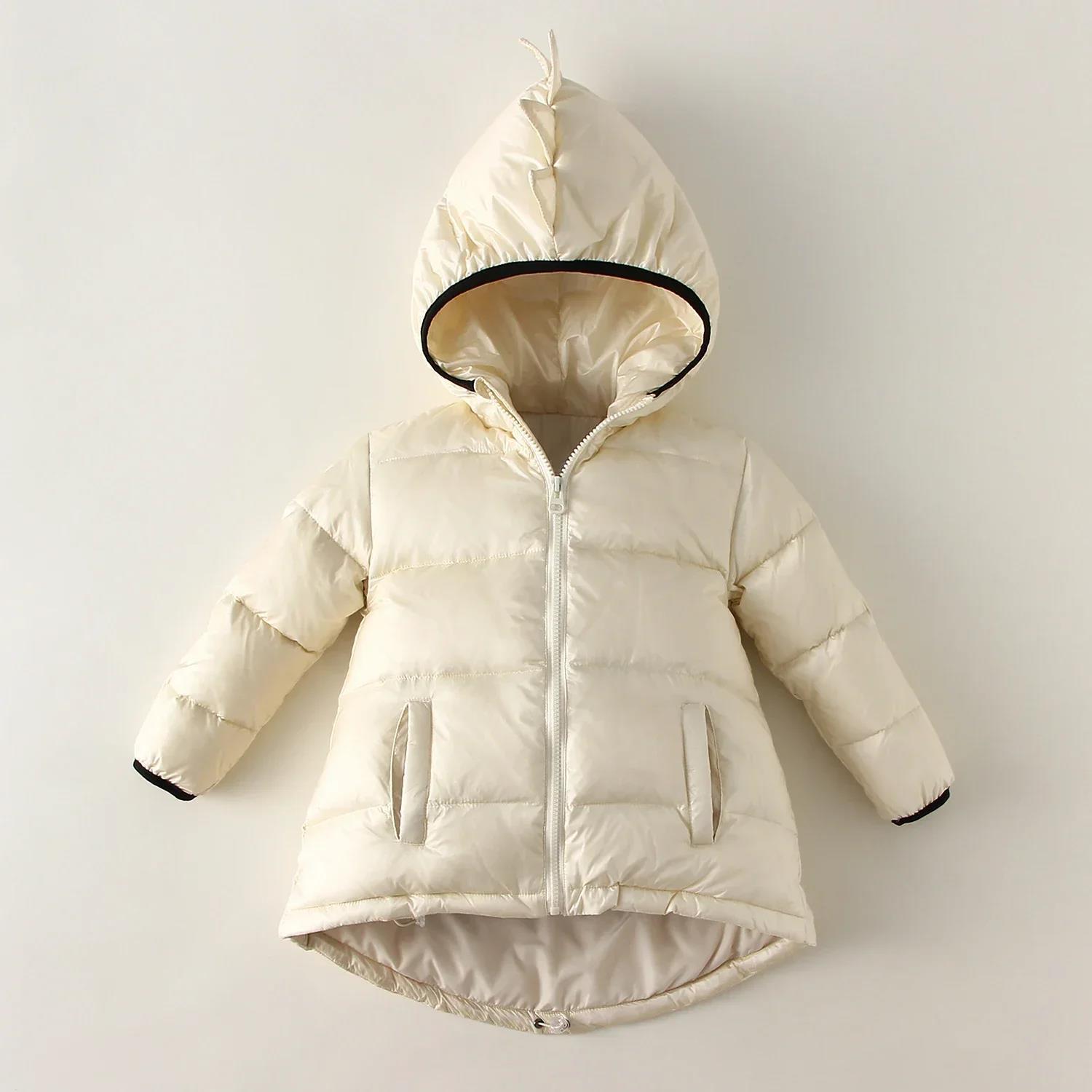 Childrens Hoodie Solid Color Down Jacket