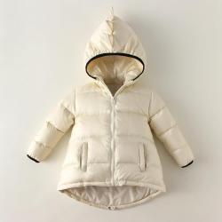 Childrens Hoodie Solid Color Down Jacket
