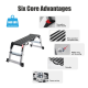 Folding Work Platform, Aluminum Drywall Stool Ladder, 660 Lbs Load Capacity Heavy Duty Work Bench W Non-Slip Feet, Ideal For Washing Vehicles, Cleaning, Painting, Decorating