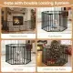 6-Panel Expandable Safety Gate (34.5"-154"), 270° Rotatable Baby/Pet Barrier For Fireplace Stairway Doorway-Black
