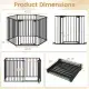 6-Panel Expandable Safety Gate (34.5"-154"), 270° Rotatable Baby/Pet Barrier For Fireplace Stairway Doorway-Black