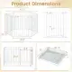 6-Panel Expandable Safety Gate (34.5"-154"), 270° Rotatable Baby/Pet Barrier For Fireplace Stairway Doorway-White