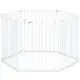 6-Panel Expandable Safety Gate (34.5"-154"), 270° Rotatable Baby/Pet Barrier For Fireplace Stairway Doorway-White