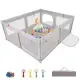 Portable Baby Play Yard - 73"x61.5"x27", Breathable Mesh, 50 Ocean Balls & Carry Bag