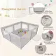 Portable Baby Play Yard - 73"x61.5"x27", Breathable Mesh, 50 Ocean Balls & Carry Bag