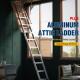 Household Aluminum Attic Ladder 25 X 54 350lbs Capacity 7-10 Ft Ceiling Height