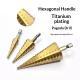 Hardware Drill Bits With Straight Flutes, Bagged In A Three-piece Step Drill Set