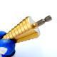 Hardware Drill Bits With Straight Flutes, Bagged In A Three-piece Step Drill Set