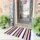 Unique Outdoor Mat, American Vintage Patriotic Star, Machine Washable Non-Slip Mat, Red White Blue Stars & Stripes Design 31x20 Inch Ideal Gift For Patriotic, Patriotic Area Mat, Perfect For Fathers