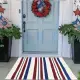 Unique Outdoor Mat, American Vintage Patriotic Star, Machine Washable Non-Slip Mat, Red White Blue Stars & Stripes Design 31x20 Inch Ideal Gift For Patriotic, Patriotic Area Mat, Perfect For Fathers