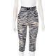 Sexy Lace Leopard Print Cropped Tight Straight-leg Pants