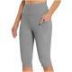 Side Pocket Solid Color High Waist Tight Stretch Sports Leggings