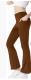 Ladies Mid Waist Abdominal-shaping Slimming Cropped Pants Casual Pocket Bootcut Trousers