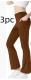 Ladies Mid Waist Abdominal-shaping Slimming Cropped Pants Casual Pocket Bootcut Trousers