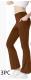 Ladies Mid Waist Abdominal-shaping Slimming Cropped Pants Casual Pocket Bootcut Trousers