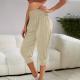 Womens Home Casual Pants High Waist Temperament Ankle-tied Harem Pants