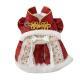 Luxury Chinese New Year Pet Qipao Dress With Lace & Faux Fur Trim, Festive Red Dog Gown For Lunar New Year Celebrations