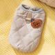 Cute Bear Patch Quilted Pet Vest, Warm Padded Dog Gilet For Small Dogs With Retro Style