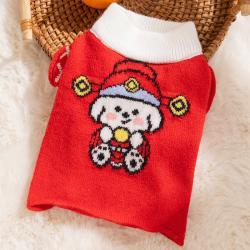 Autumn And Winter Dog Knitted Sweaters, Happy Little Dogs, Prosperous New Year Sweaters, Teddy Bichon Frises, Cat Pet Warm Clothes