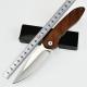 Wooden Handle Self-defense Folding Knife For Portable Outdoor Use
