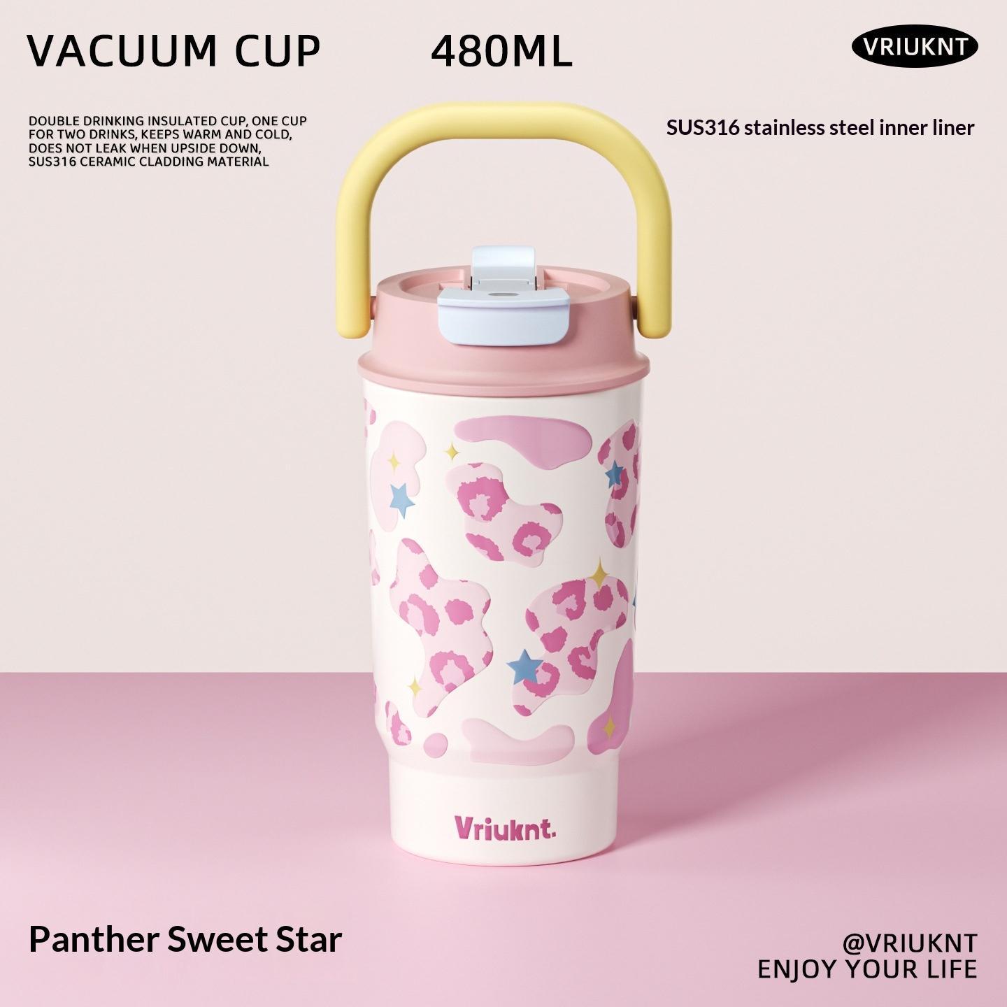 Portable Straw-equipped Car-mounted Large-capacity Bottle