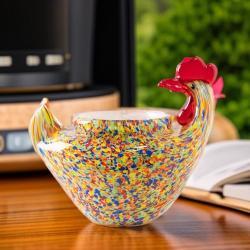 Artistic Colorful Glass Chick Fruit Bowl A Decorative Accent Piece For Your Home