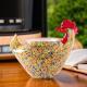 Artistic Colorful Glass Chick Fruit Bowl A Decorative Accent Piece For Your Home