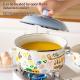 Double-handled Enameled Instant Noodle Bowl With Lid, Heat-resistant Oil Can