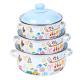 Double-handled Enameled Instant Noodle Bowl With Lid, Heat-resistant Oil Can