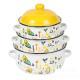 Double-handled Enameled Instant Noodle Bowl With Lid, Heat-resistant Oil Can