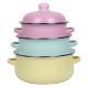 Double-handled Enameled Instant Noodle Bowl With Lid, Heat-resistant Oil Can