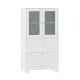 Freestanding Floor Storage Cabinet With Adjustable Shelf & 2 Drawers, Frosted Tempered Glass Door Sideboard
