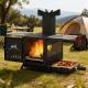 Portable Wood Burning Stove Mini Heater Burner With Pot Rack Oven Pan