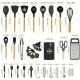 Wooden-Handle Silicone Kitchen Tool Set