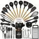 Wooden-Handle Silicone Kitchen Tool Set
