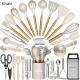Wooden-Handle Silicone Kitchen Tool Set