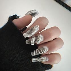 Hand-worn National Style Nail Art Dragons Biography New Chinese Style Fake Nails Nail Stickers