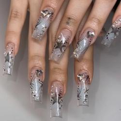 Womens Fashion Rhinestone Patch Nails