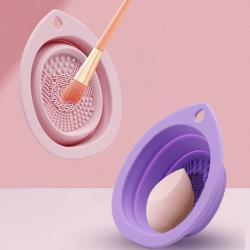 Folding Silicone Solid Color Beauty Tools Pad For Washing Brush