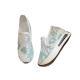 Womens Fashion Lace Mesh Casual High Heel Sneakers