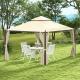 10 x 12 Outdoor Patio Gazebo with Curtains, Two-Tier Roof, Beige